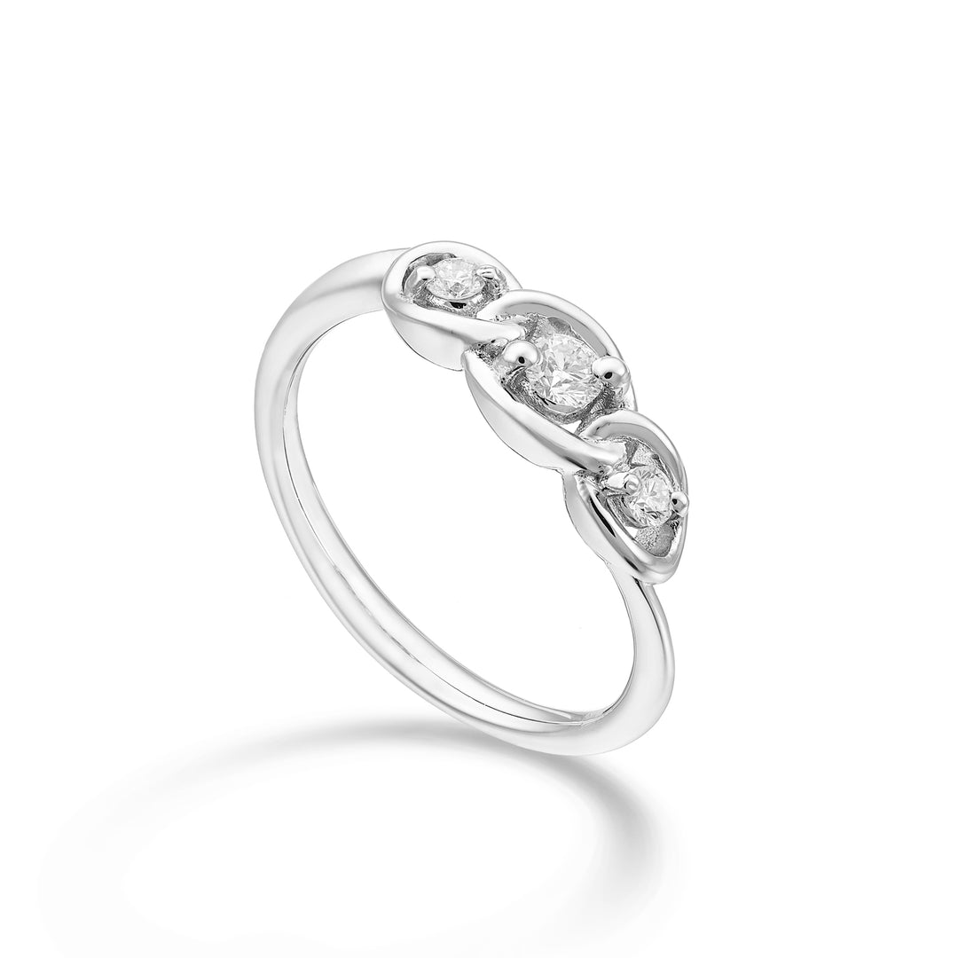 Bague trilogie scalaire World Diamond Group avec réglages d&