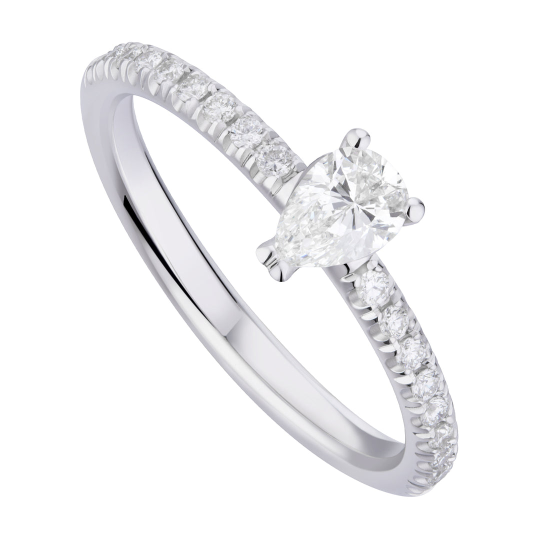 Solitärring der World Diamond Group mit Tropfen und vertiefter Schiene AGOC016DI2-19177110048