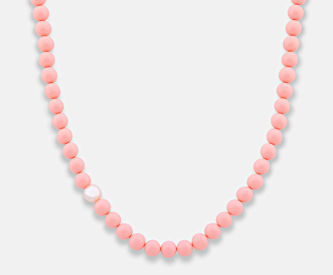 Nihama cl ag925 fw 9/10 rosa Korallenagglomerat 8 mm 50 cm NC7092A4CORAL