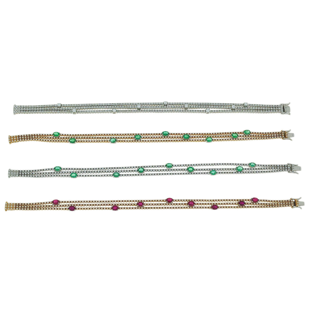 Golay bracciale 3 file tennis quadro BRDMBTL03-14016110103