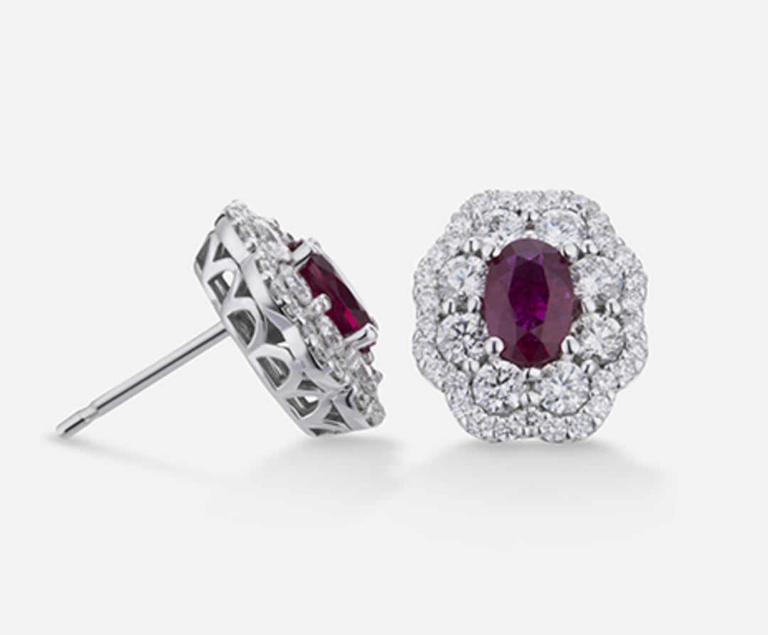 Mikiko ou rubis 18 carats n. ovale 6x4 ct.1,14 dia ct.1,26 MO5036O4RBN114