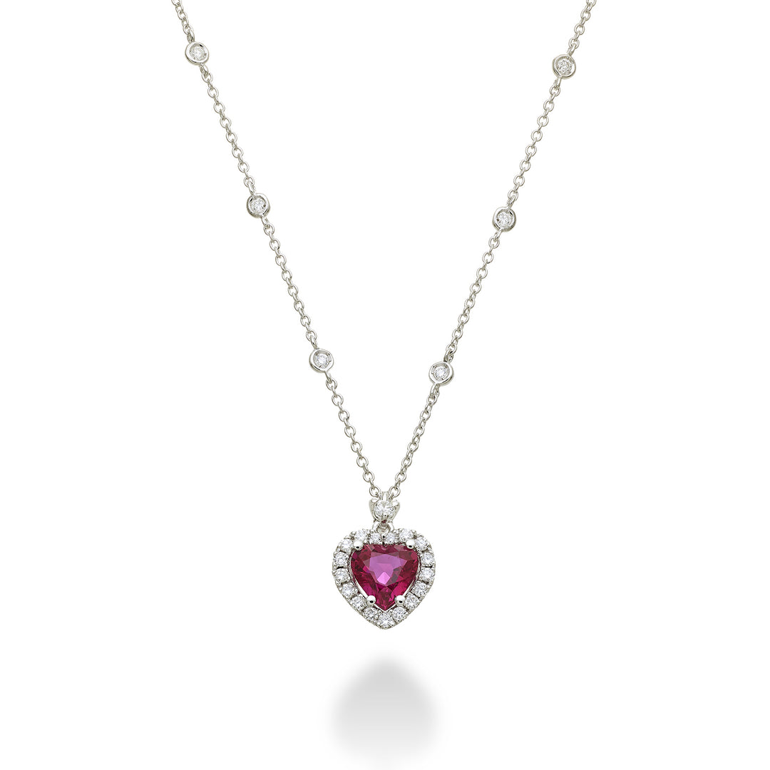 Golay ruby necklace with heart 6x6 and scalar contour PCLC063DIRU66-23073110108
