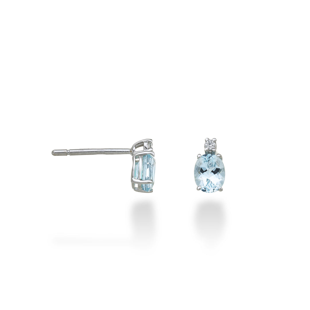 Mikiko oder 9k ovaler Aquamarin 5x4 ct.0,60 Durchm. 0,02 ct MO5163R4AM