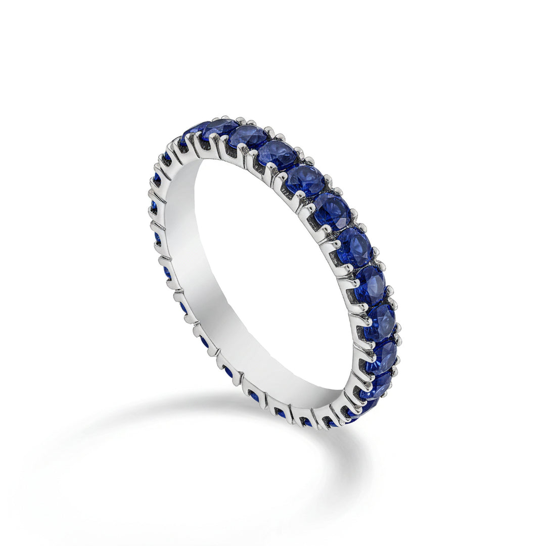 Golay gyrodito ring with sapphires in white gold size 14 AETL022ZB075B-14