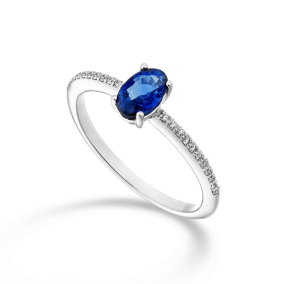 Mikiko an 18k zaffiro ovale 6x4 ct.0,40 diam. ct.0,08 MA5102O4ZFD
