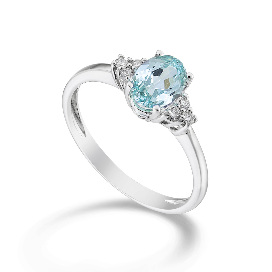 Mikiko an 18k paraiba tourmaline oval 7x5 ct.0.80 dia ct.0.09 MA5112O4PAR