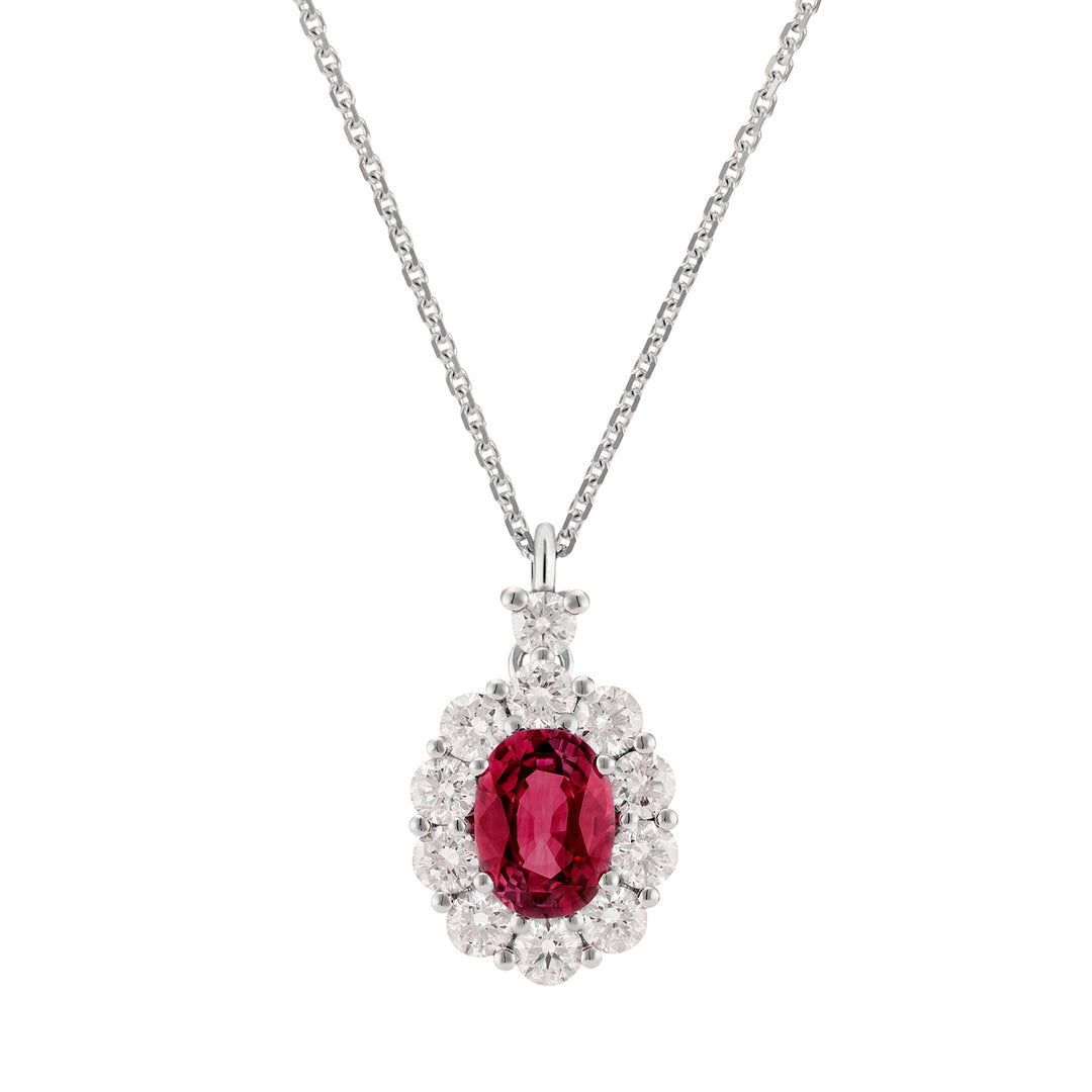 Golay 6x5 oval ruby necklace and diamond outline PCL043DIRU1-26111110416