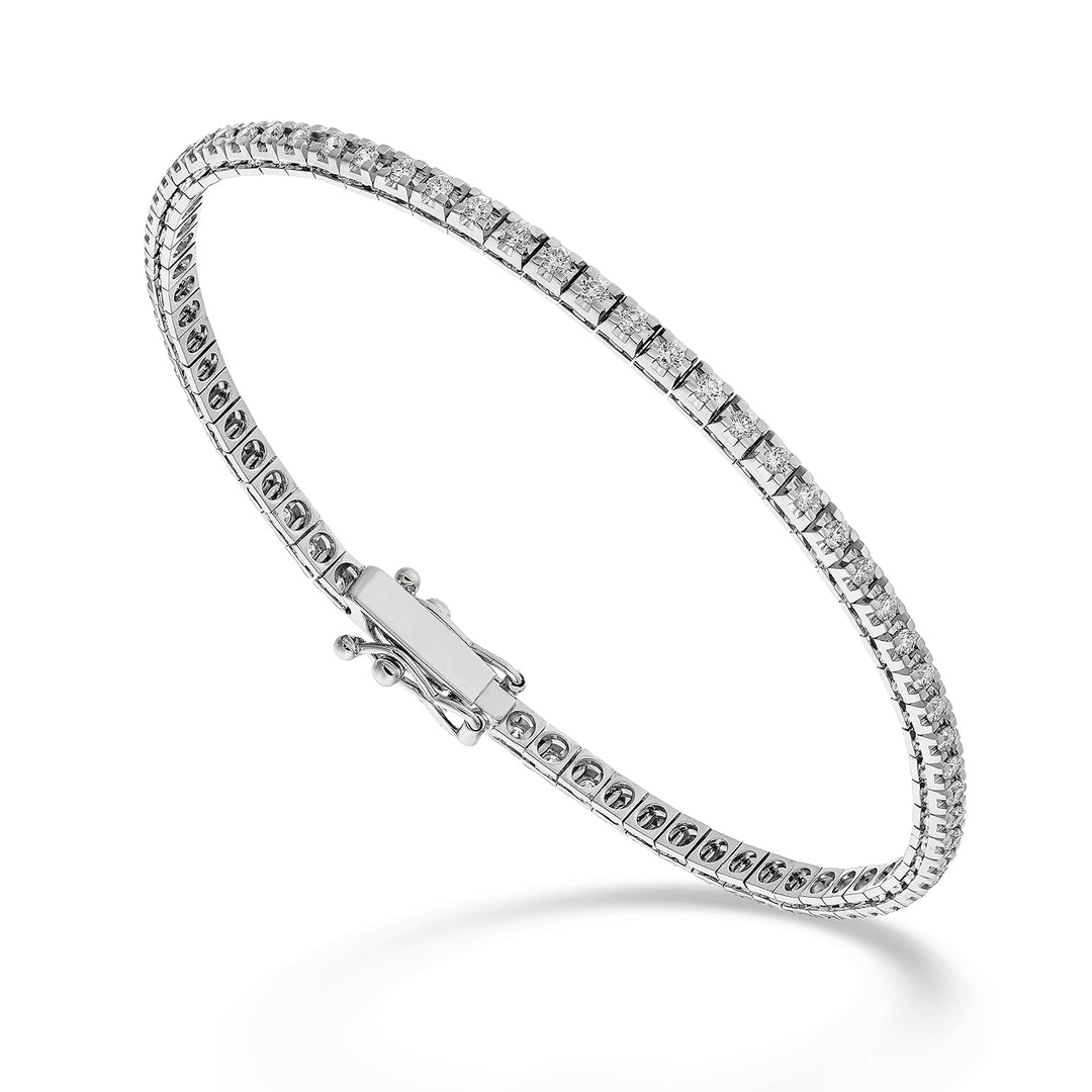 World Diamond Group pyramid bezel tennis bracelet 220 mm 17.5cm BTQ069DI070-175-25337110201