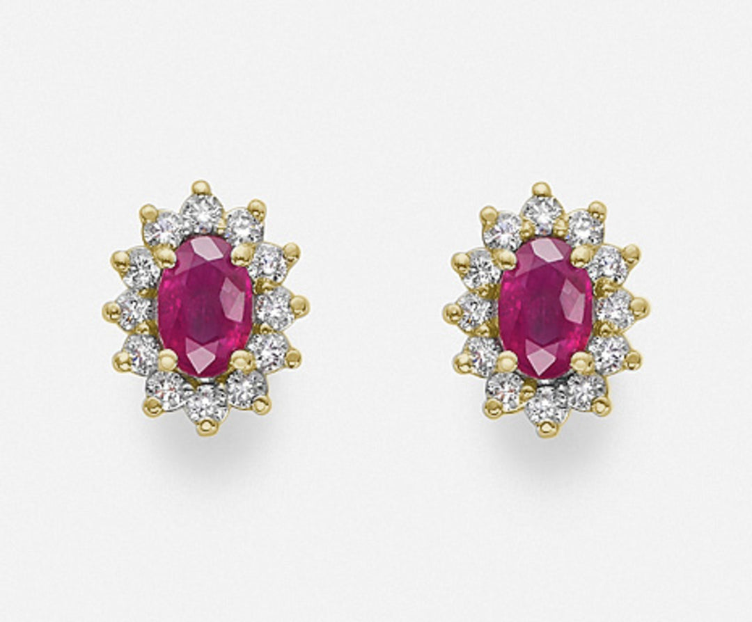 Mikiko or 18k oval ruby ​​6x4 yellow gold ct. 0.80 diam. 0.46 ct MO5030O1RBC
