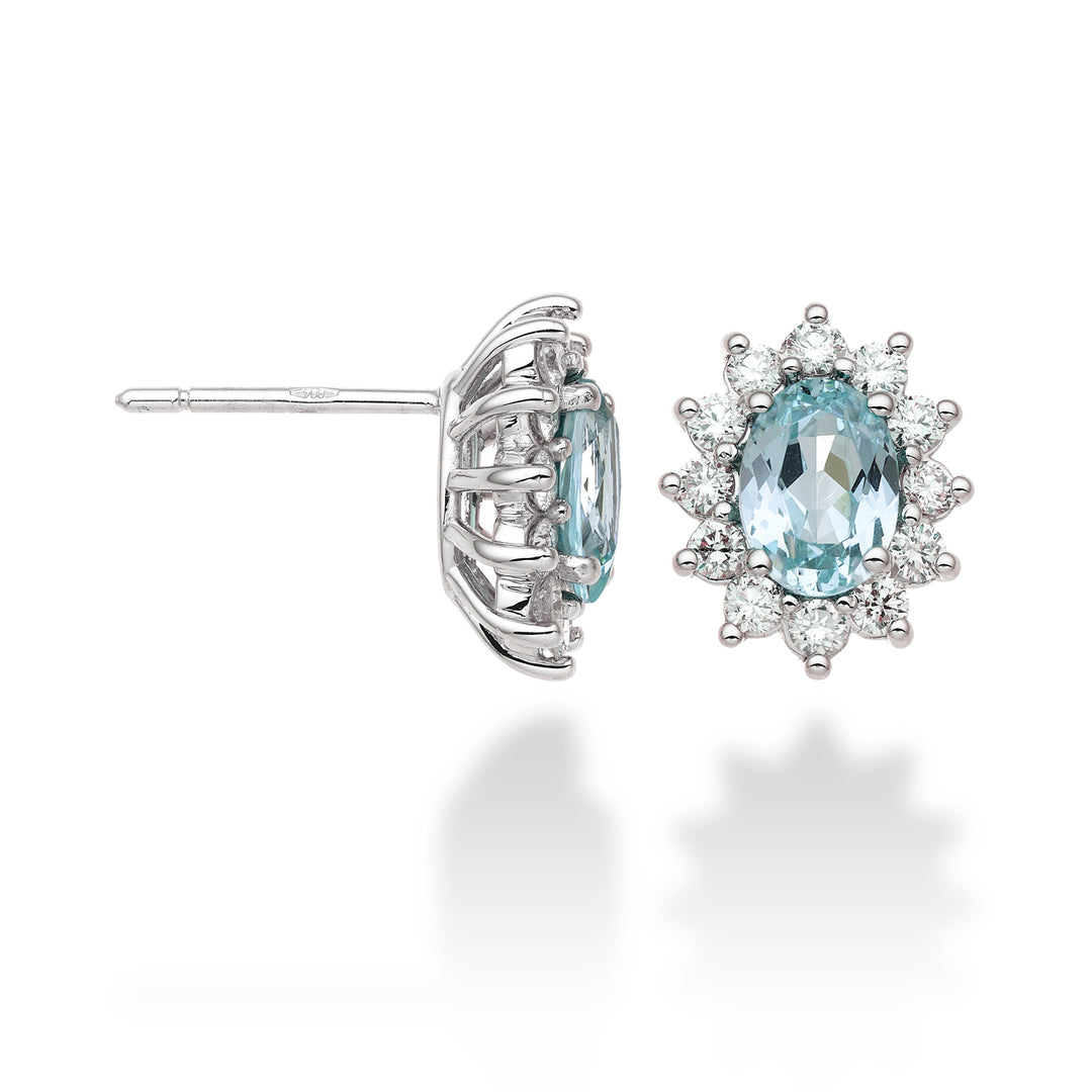 Nihama or 18k tormalina paraiba ovale 7x5 ct.1,60 diam. ct.0,60 NO5031O4PAR