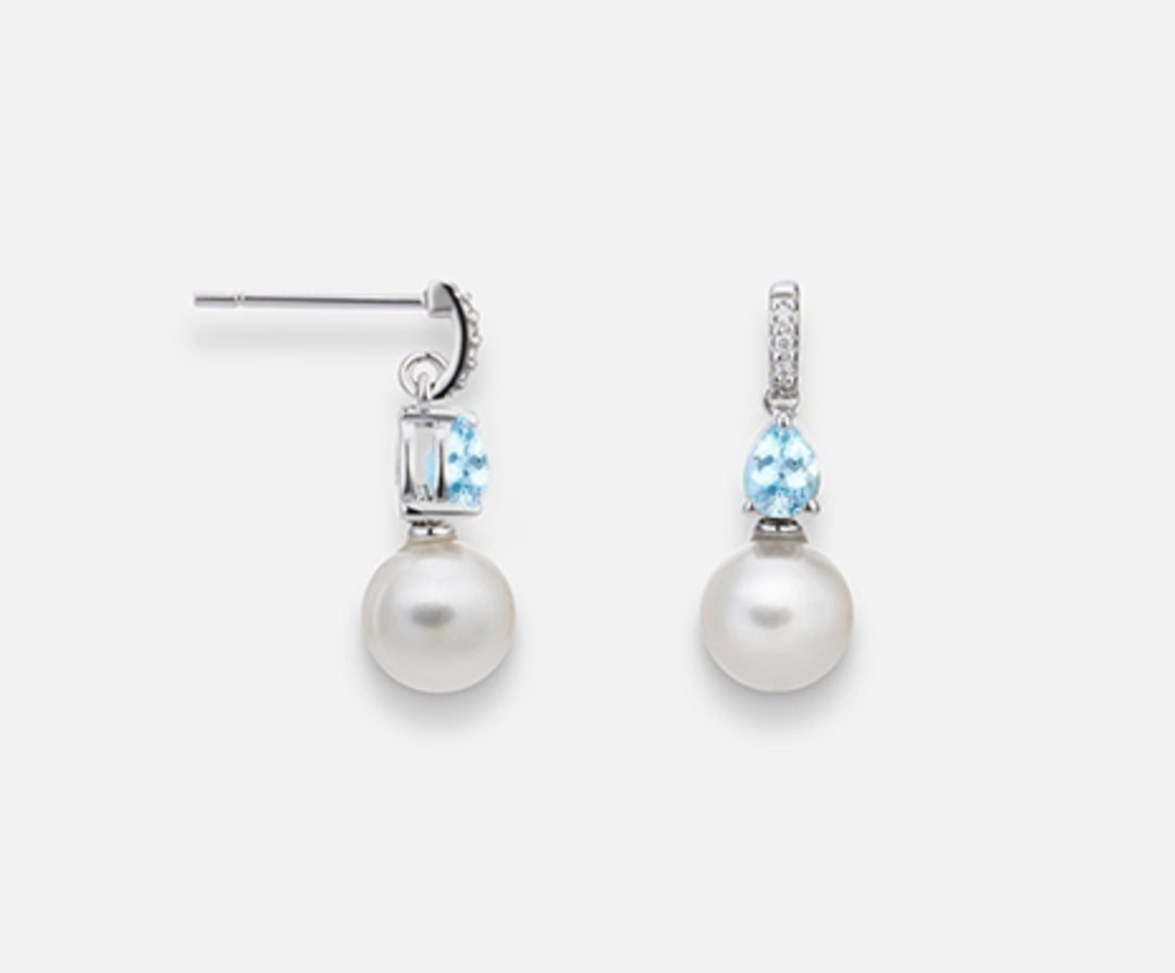 Mikiko or 18k fw 6.5/7 aquamrina drop 4x3 ct.0.26 dia ct.0.02 MO1524O4FABI065-AM