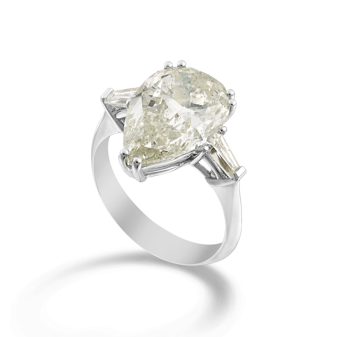 World Diamond Group anello con goccia 6,21 ct. e tepper laterali APU484DI-22347110012