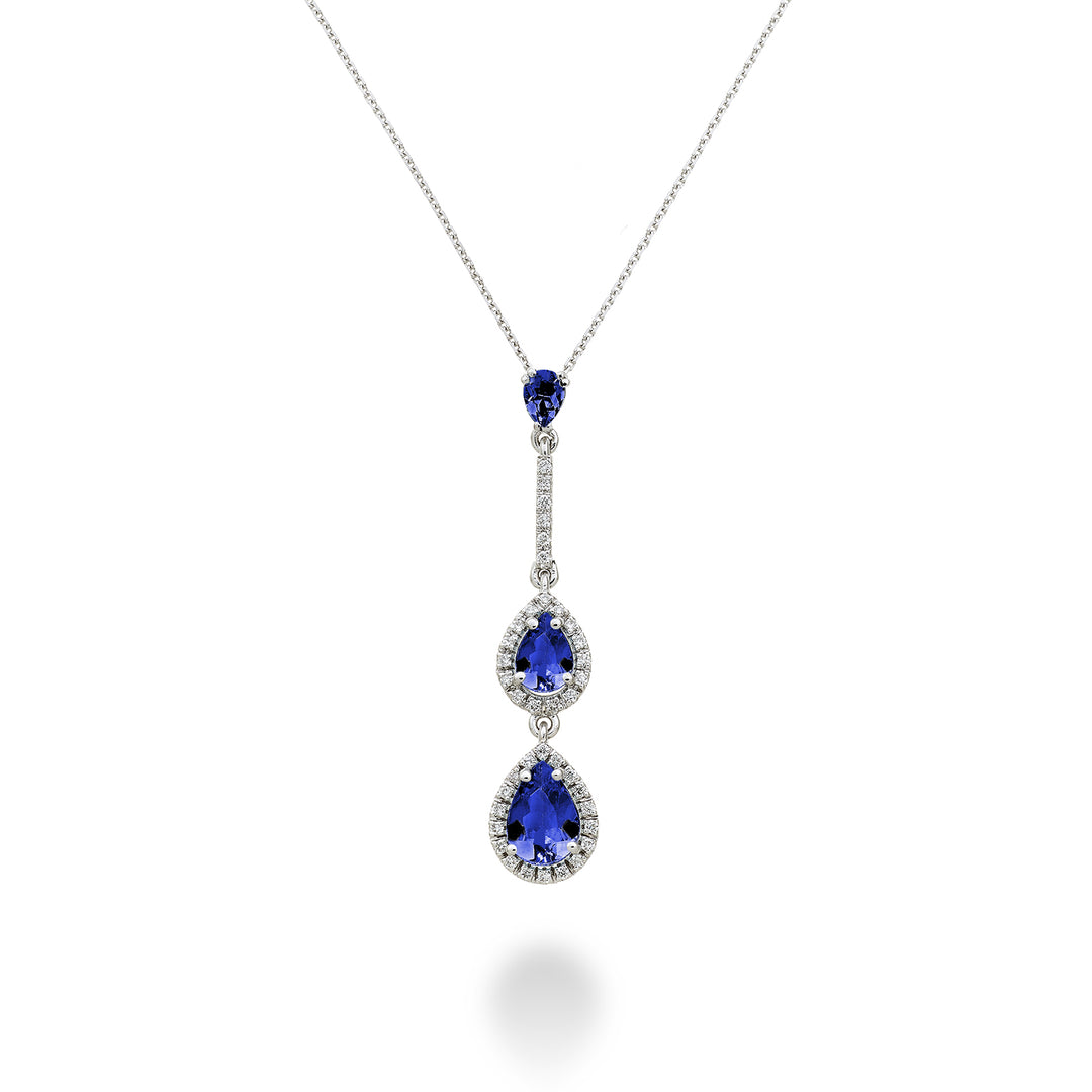 Golay tanzanite necklace drops contour and bars dia PCLC205DTZP57-23058110041