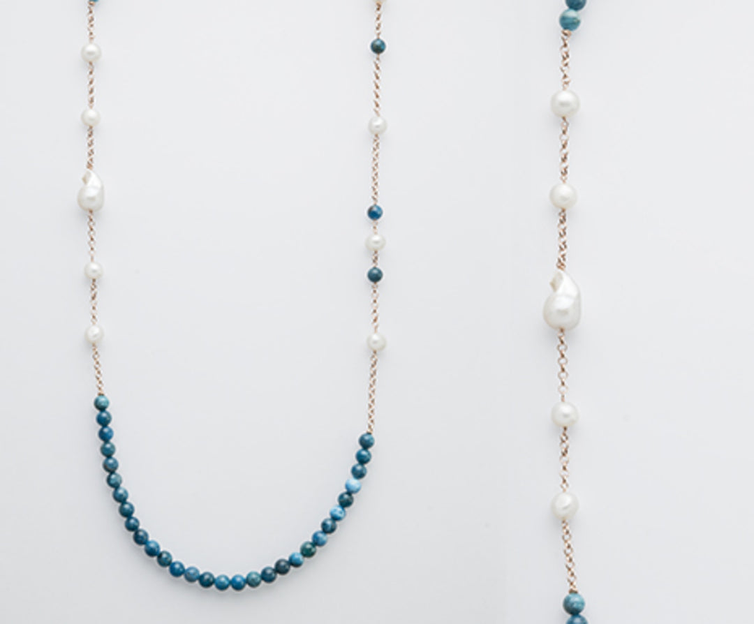 Barre Mikiko cl ag925 fw 10/11 14/15 apatite bleue 8mm. 90 cm MD7539A3APATITE