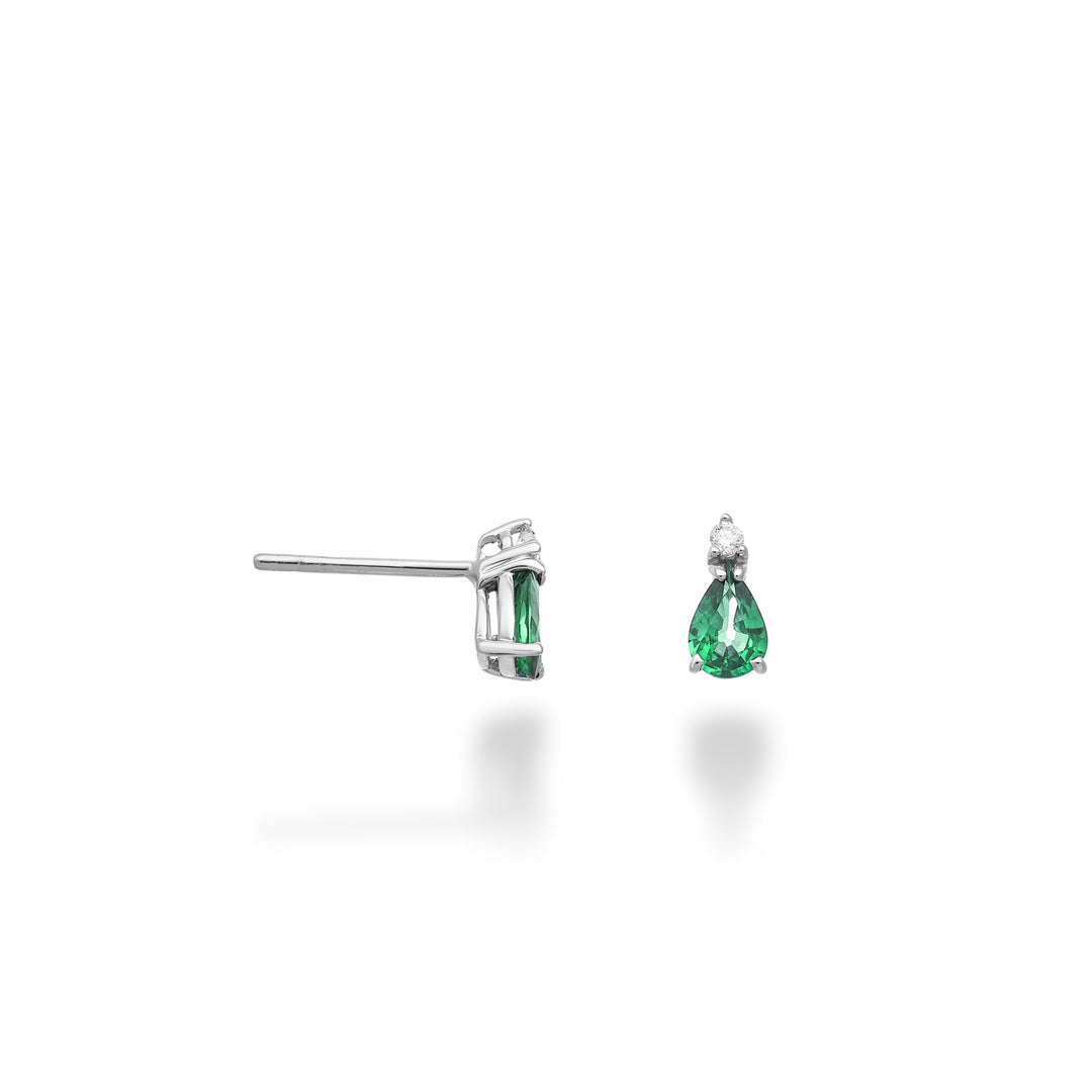 Nihama or 18k emerald drop 6x4 and diamond NO5170O4BE