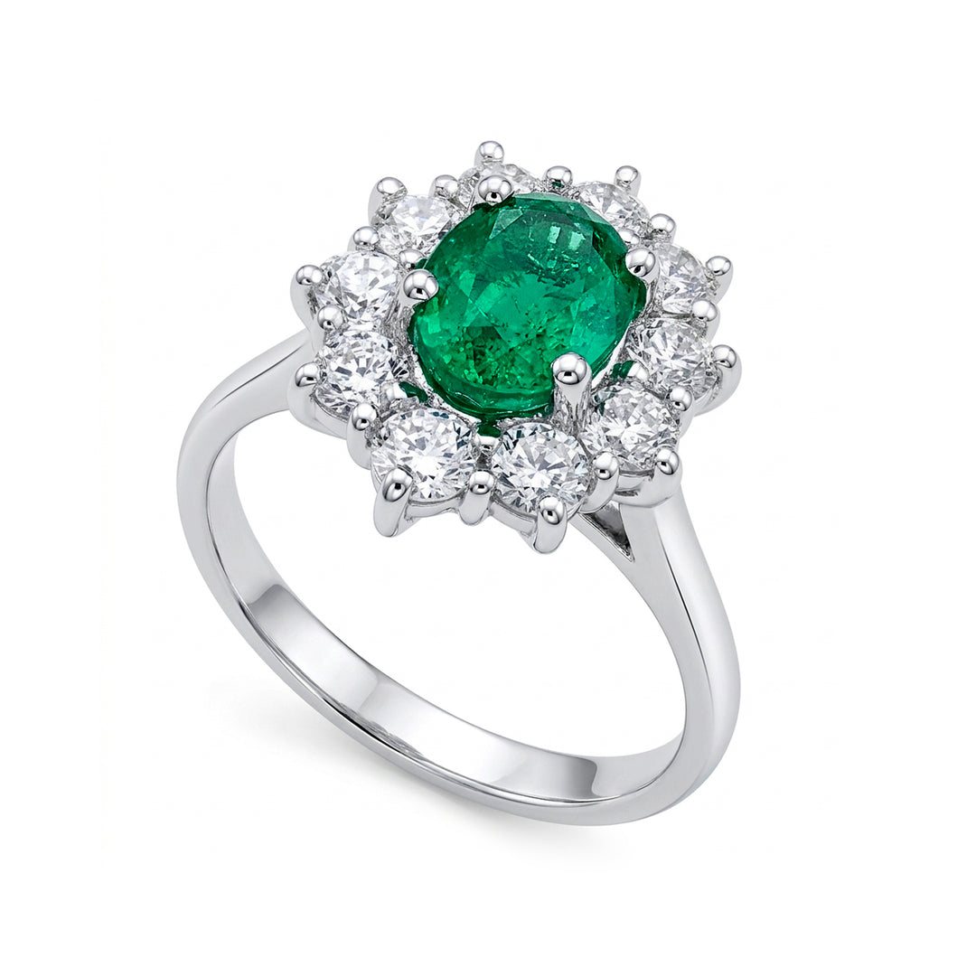 Golay oval emerald ring 6x4 contour 10 diamonds ACLC102DISM46EC-26148110235