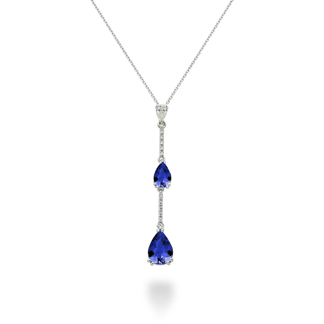 Golay tanzanite pendant necklace with scalar drops and bars PCL195DTZP68-23139110046