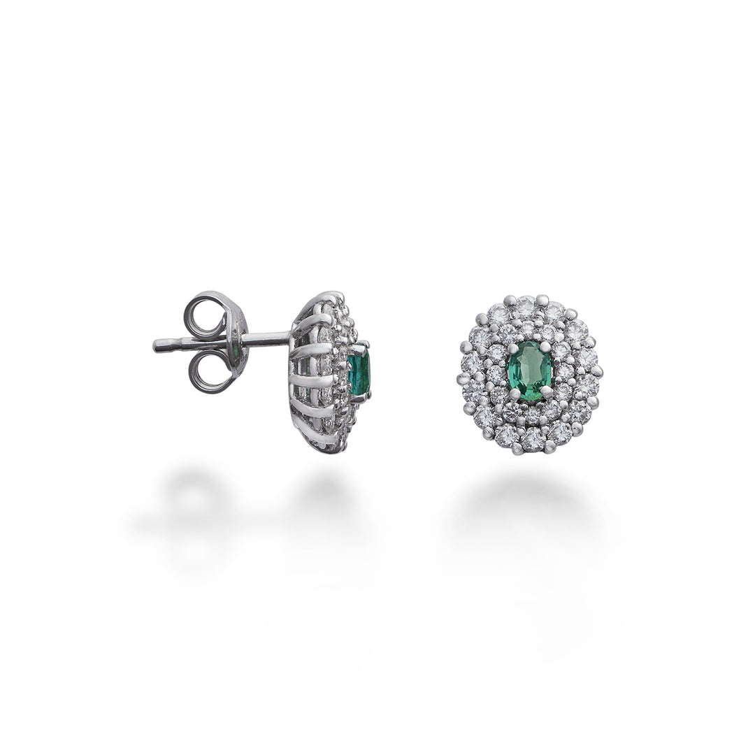 Golay orecchini smeraldo ovale 4x3 doppio cont. diamanti OCL128DISM43-22126110019