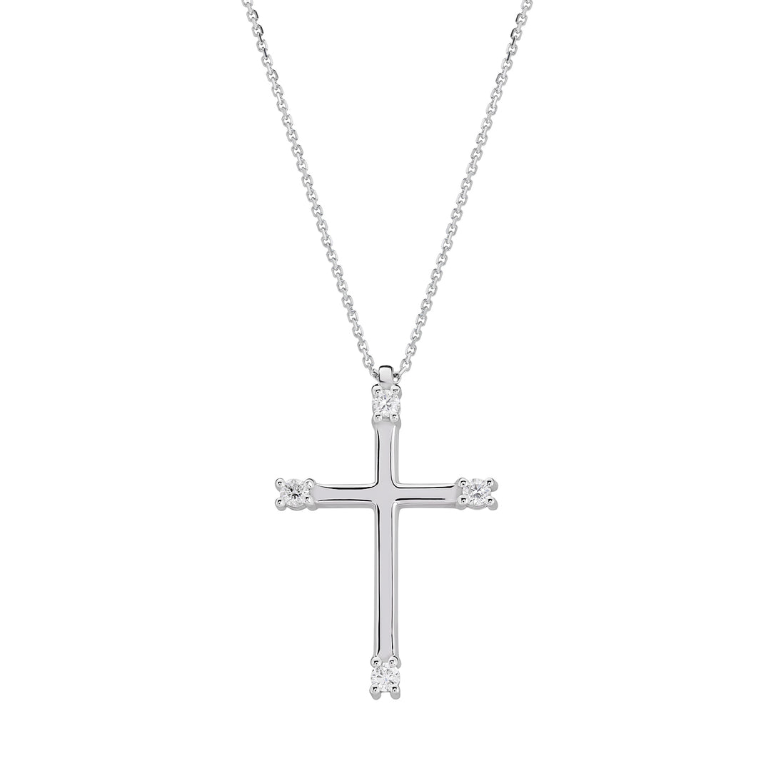 Golay large cross necklace 4 diamonds PCR002DI2-18082110194