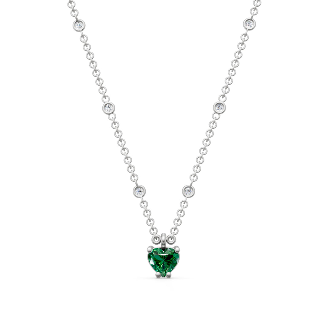 Golay collana pendente smeraldo cuore 5x5 con tiffany GCL496DSM55-24263110071