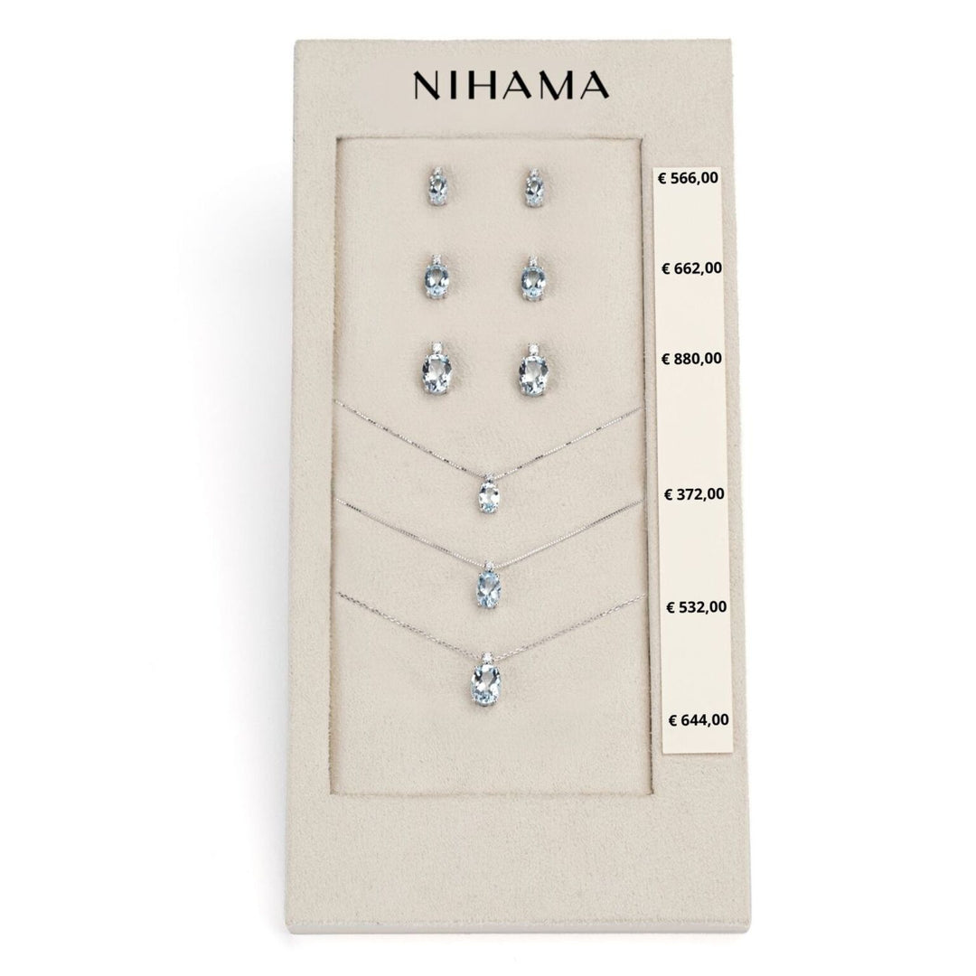 Nihama pacchetto cl 5034/5035/5036 + or 5023/5024/5025 18kt ovale 6x4/7x5/8x6 acquamarina N.LIGHTBOX.31
