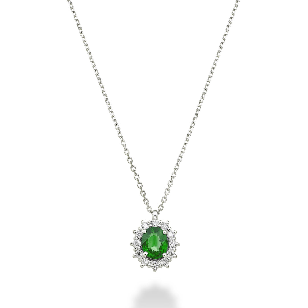 Mikiko cl 18k oval emerald 5x4 ct.0.30 diam. 0.10 ct MD5126O4BE