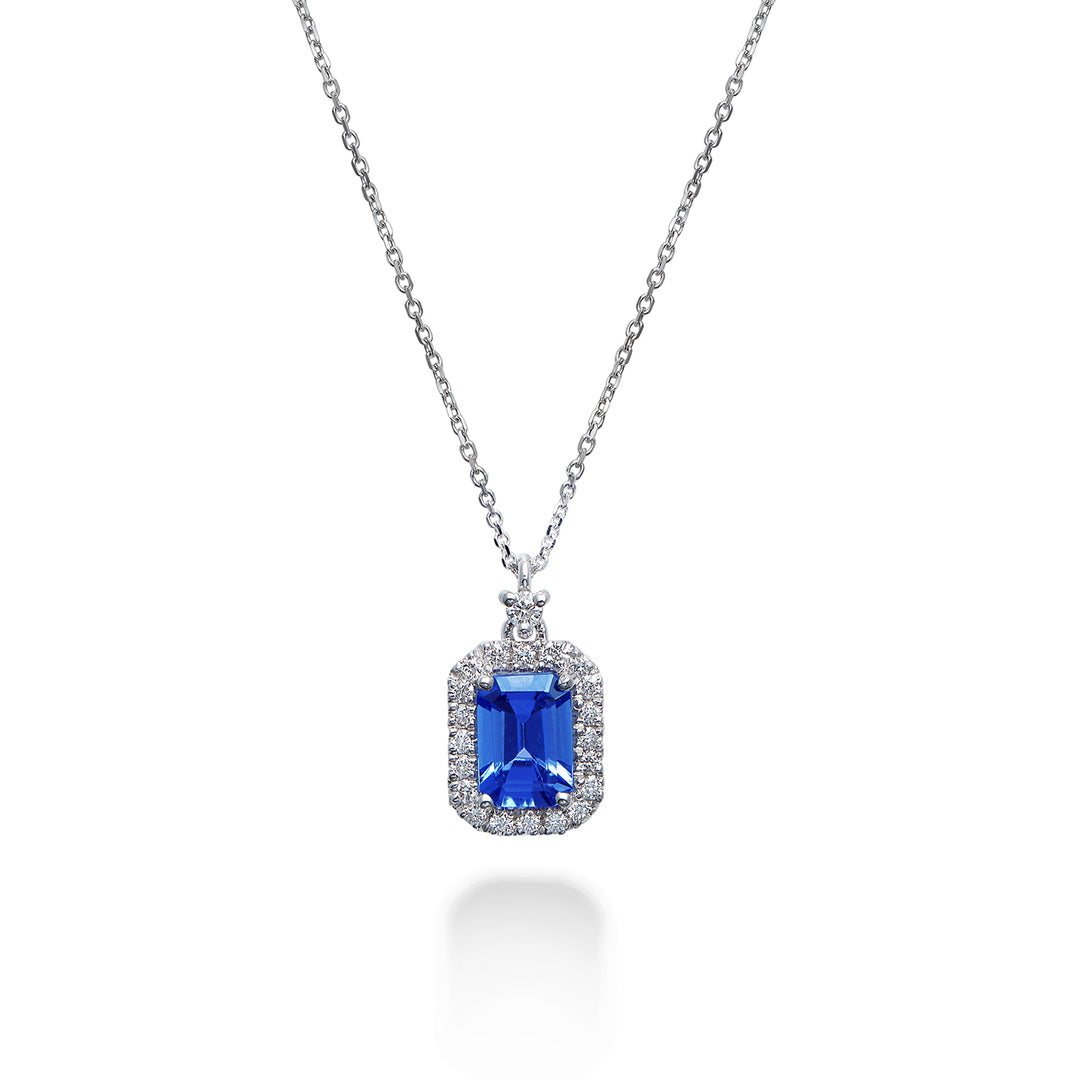 Golay octagonal tanzanite necklace 7x5 and contour diam PCL072DITZ3-24260110071