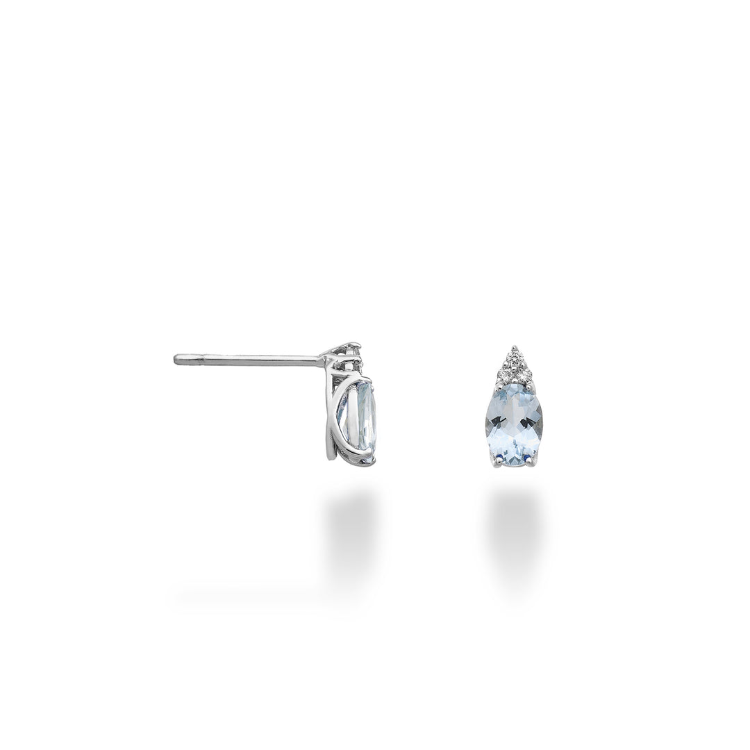 Nihama or 9k acquamarina ovale 6x4 e tre diamantini NO5171R4AM