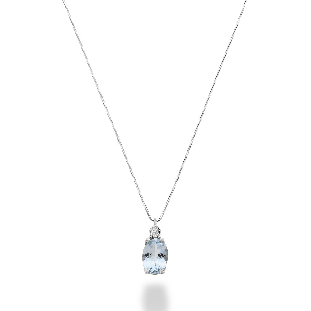 Mikiko cl 18k ovaler Aquamarin 7x5 mit Diamant MD5186O4AM