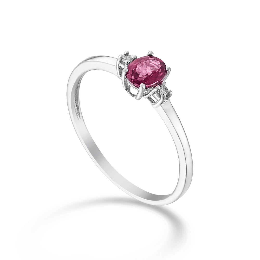 Mikiko un rubis ovale 9k 5x4 ct.0,40 diam. ct.0,02 MA5191R4RBC