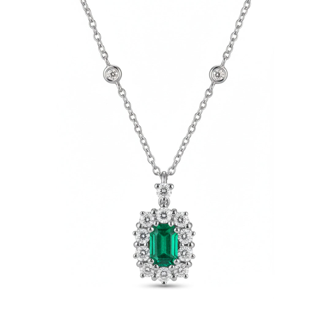 Golay emerald necklace Oct. 6x4 outline ten diamonds PCLC770DSM64-25322110223