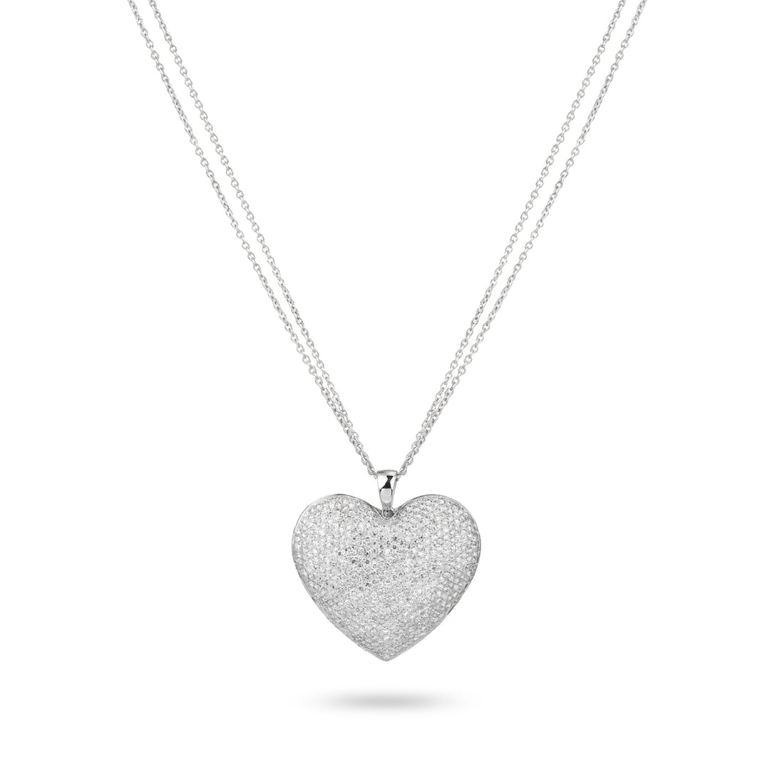 Pendentif coeur pavé Golay avec double chaîne rolo GHGP2617-23307110003