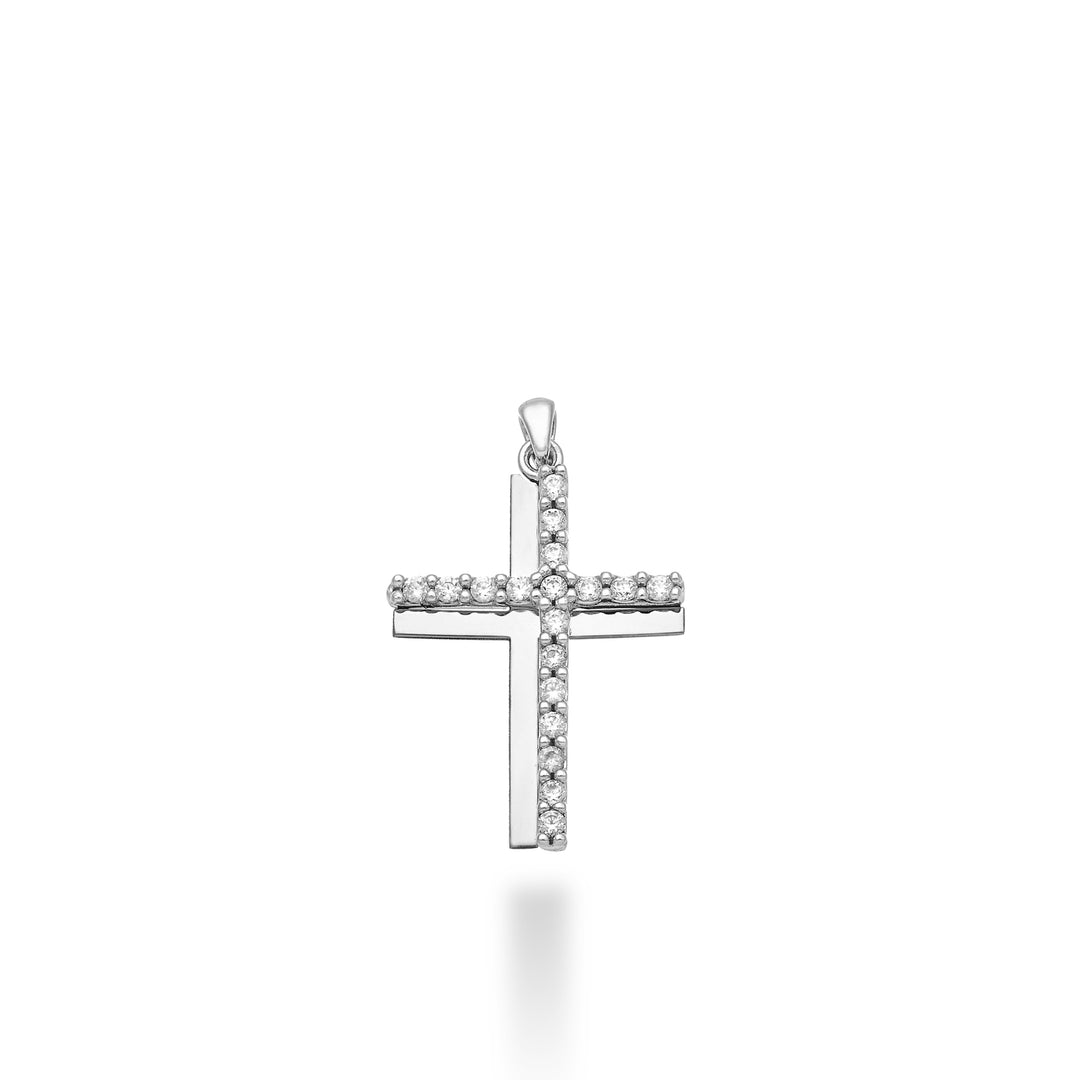 Mikiko Pe 18 Karat 0,17 ct Weißgoldkreuz 1,8 cm MP5015O4BR017