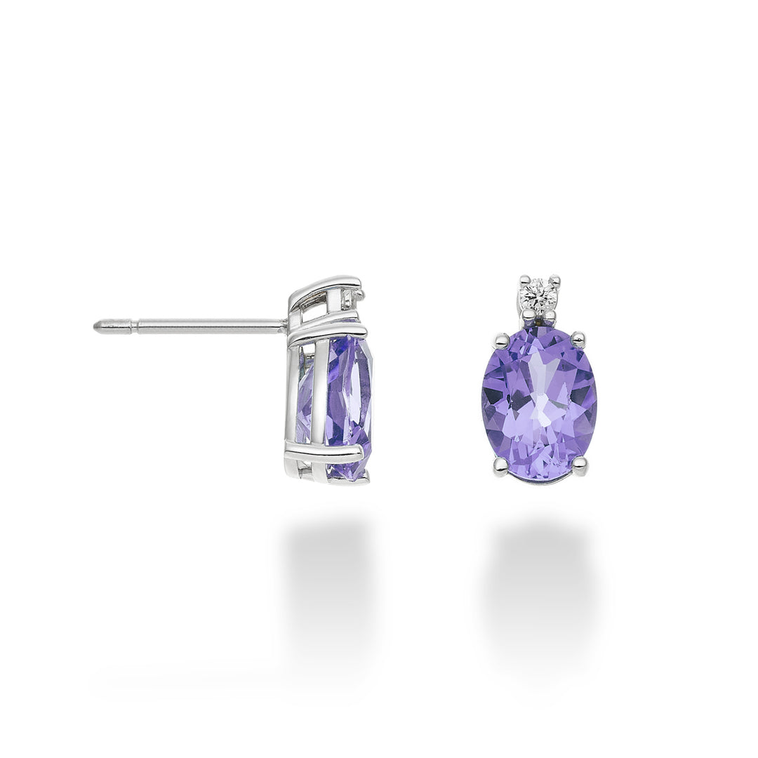 Nihama oder 18k ovaler Amethyst 8x6 ct.2,20 Durchm. 0,05 ct NO5025O4AMET