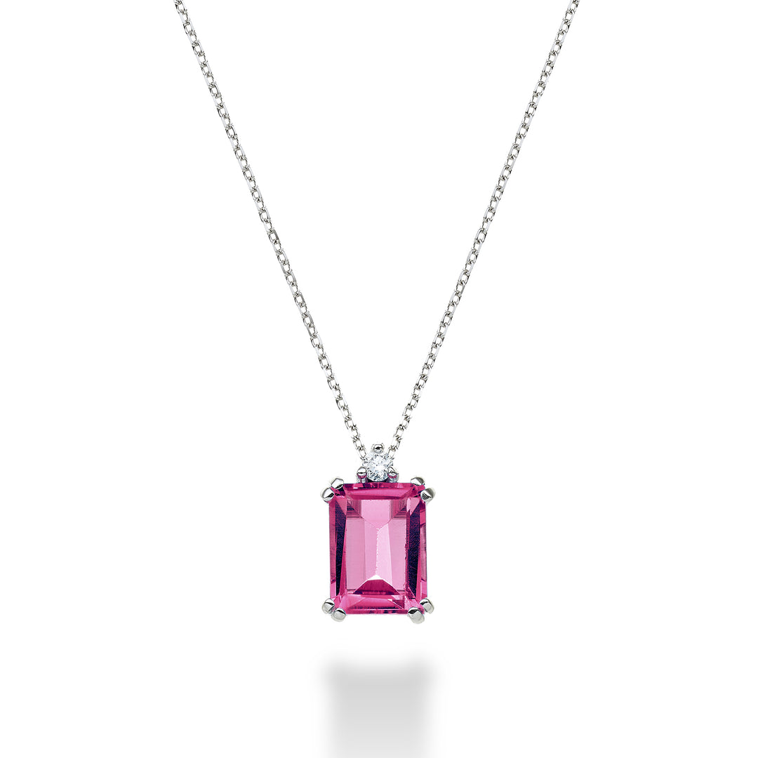 Mikiko cl 18k topaze rose octogonale 8x6 ct.1,90 diam. ct.0,03 MPCL090DITPPK3O4
