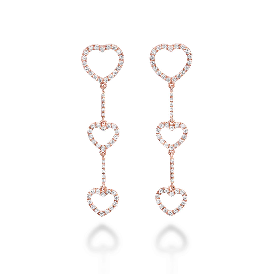 Golay orecchini amami 3 cuori pendenti con diamanti OFCU006DI-21354110034