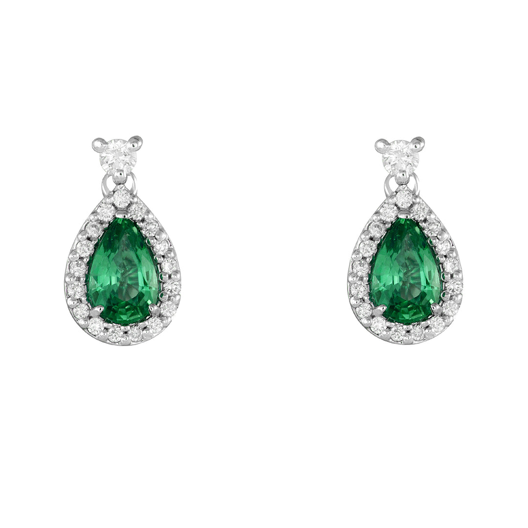 Golay emerald drop earrings 5x7 diamond outline OCL032DISM-20260110027