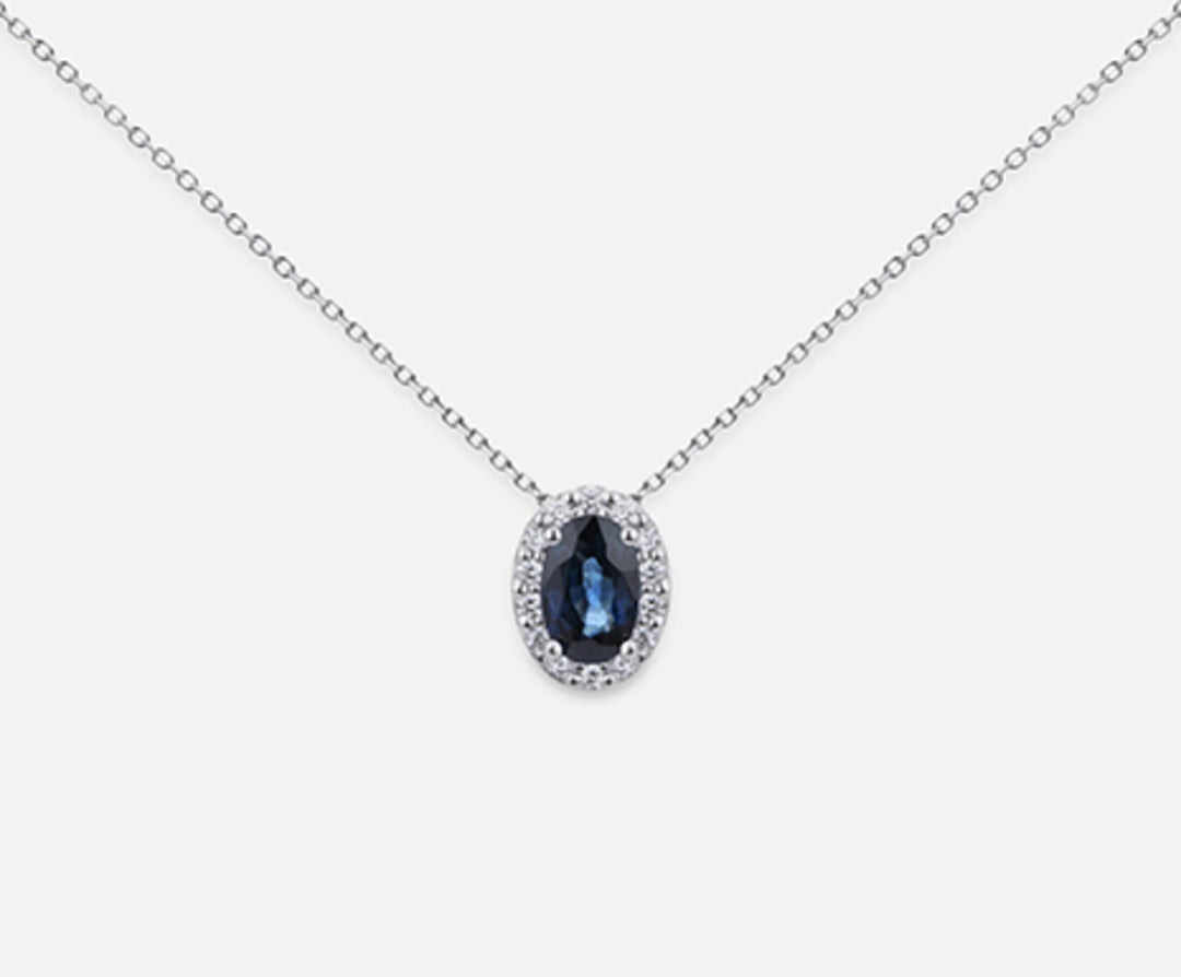 Nihama cl 18k ovaler Saphir 6x4 ct.0,40 Diam ct. 0,09 ND5059O4ZFD