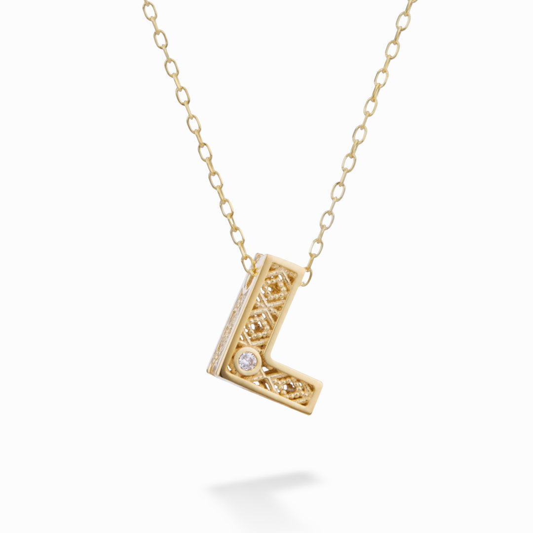 Mikiko cl 18k Buchstabe L Gelbgold Durchm. ct.0,01 MDLETLO1