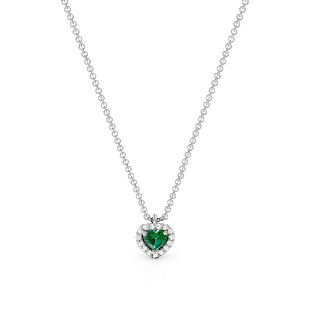 Golay necklace with central emerald heart with outline PCT003DISM1C-24304110067