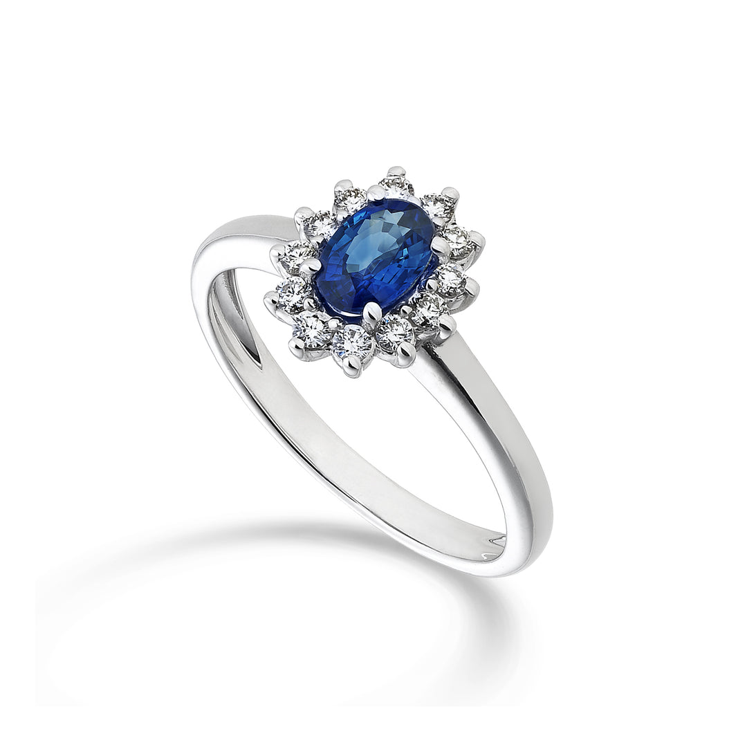 Nihama an 18k zaffiro ovale 6x4 ct.0,40 diam. ct.0,23 NA5093O4ZFD