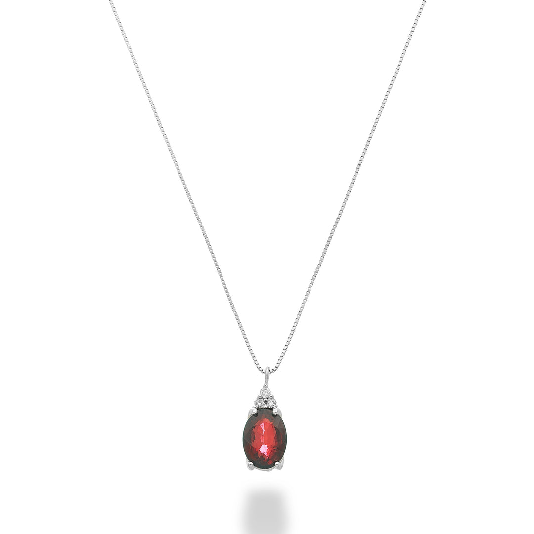 Mikiko cl 9k oval ruby 7x5 with three diamonds MD5189R4RBC