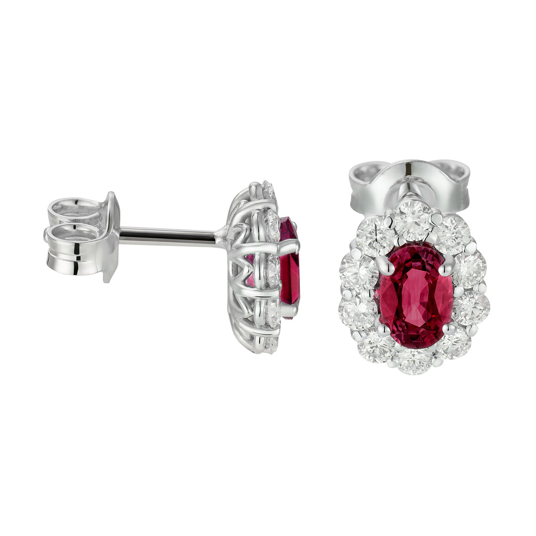 Golay orecchini rubini ovale 4x6 e diamanti OCL042DIRU-25143110241