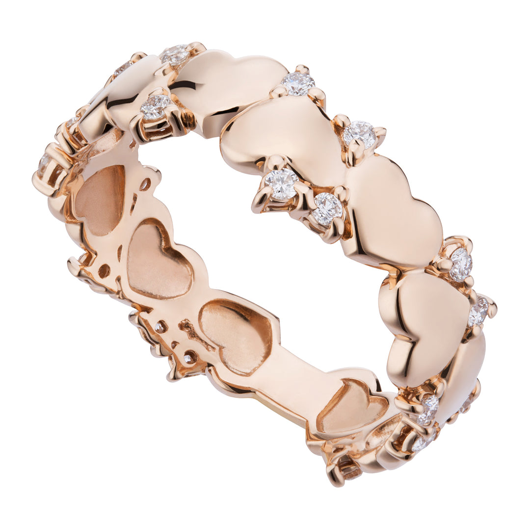 Golay girodito ring with hearts in gold and diamonds AET034DI-19042110012