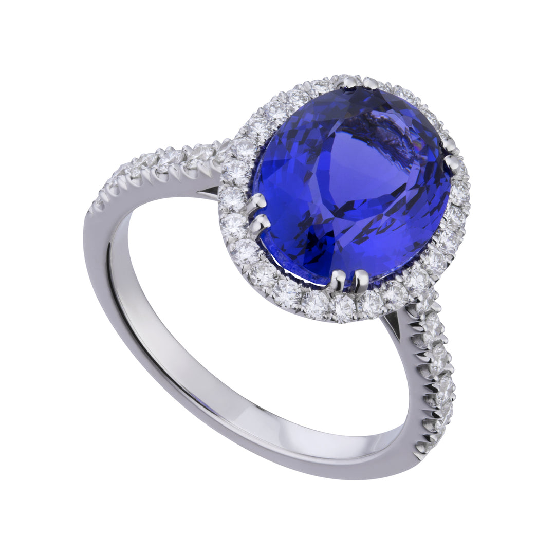 Bague tanzanite ovale Golay 9x7 et diamants ACLC070DITZ5-22091110053