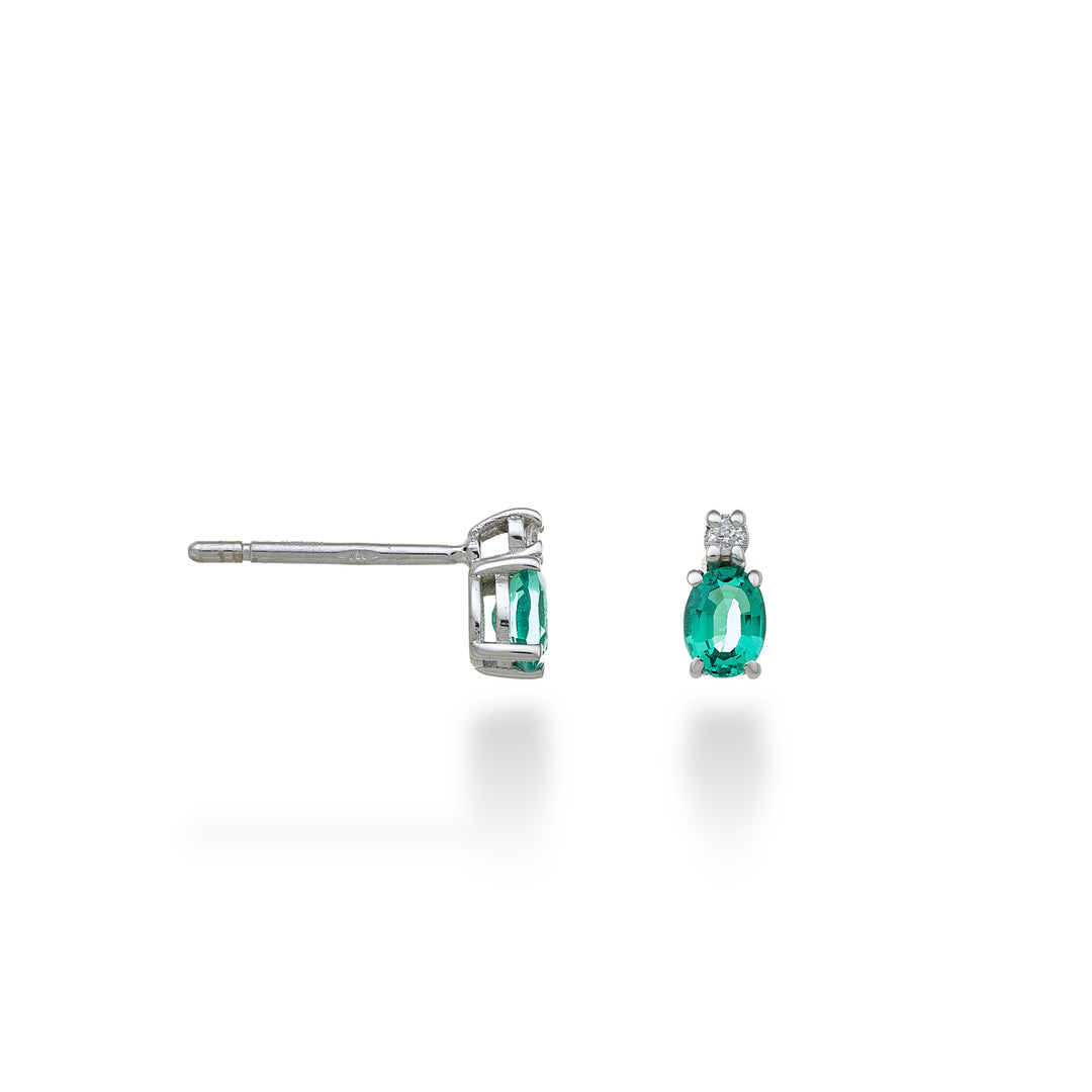 Mikiko oder 9k ovaler Smaragd 4x3 ct.0,30 Durchm. 0,02 ct MO5162R4BE