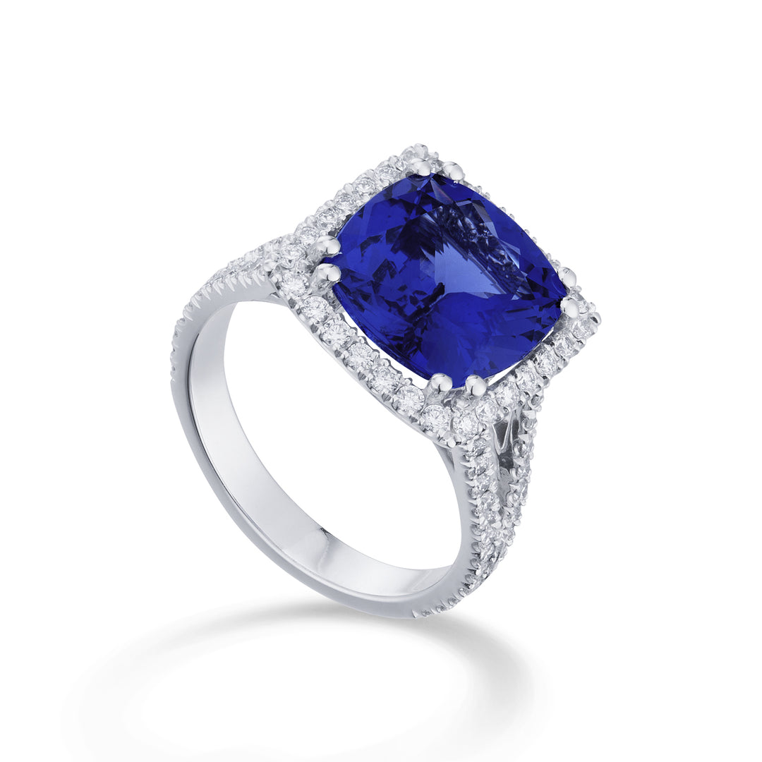 Golay anello tanzanite 9x9 cushion e doppio gambo inc ACLC096DITZ99-22150110037