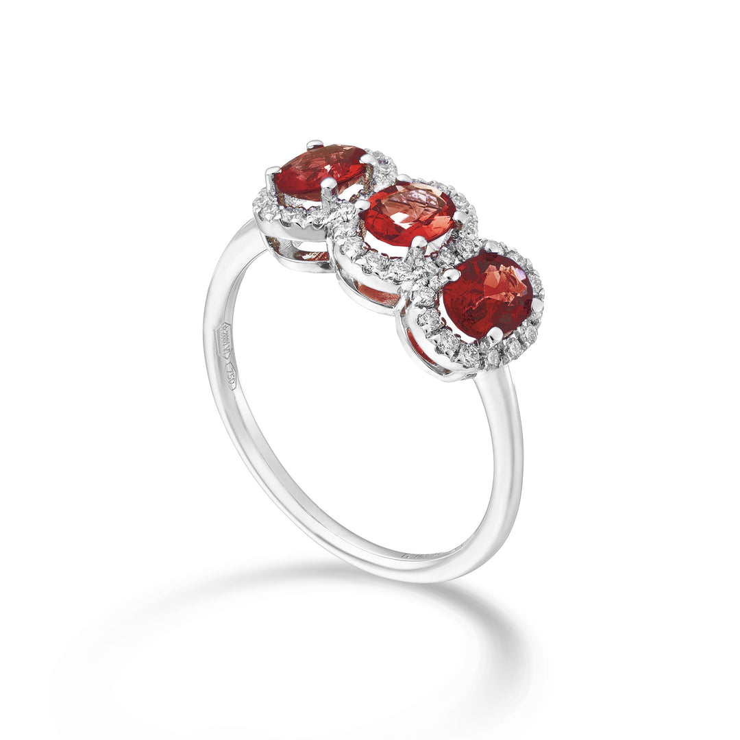 Mikiko an 18k rubino trilogy ovale 5x4 ct. 1,20 diam. ct.0,21 MA5194O4RBC54