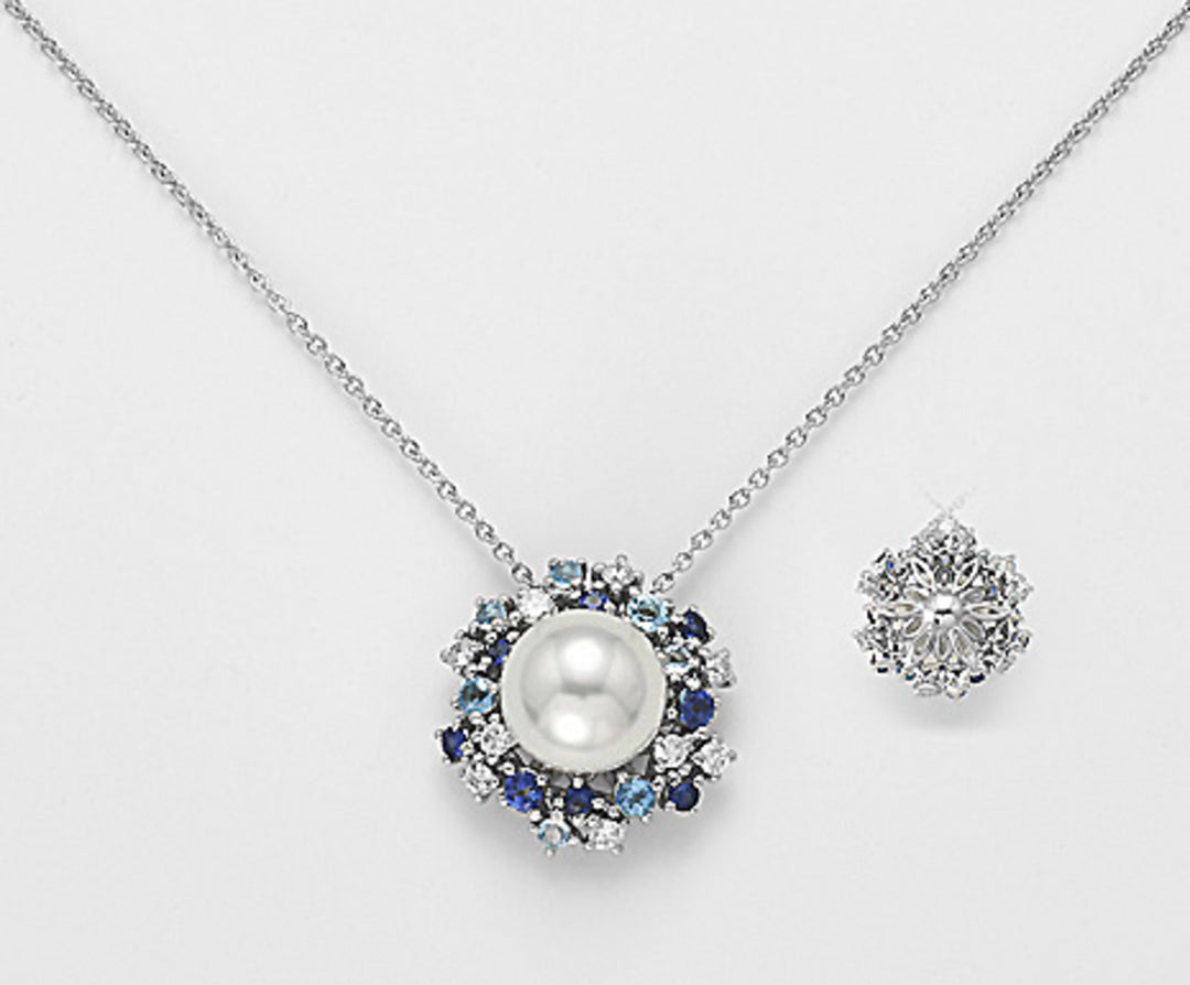 Nihama cl 18k sspw 10/11 ct.0,35 saphirs bleus et topaze bleue urri ct.0,88 ND0902O4SABI100