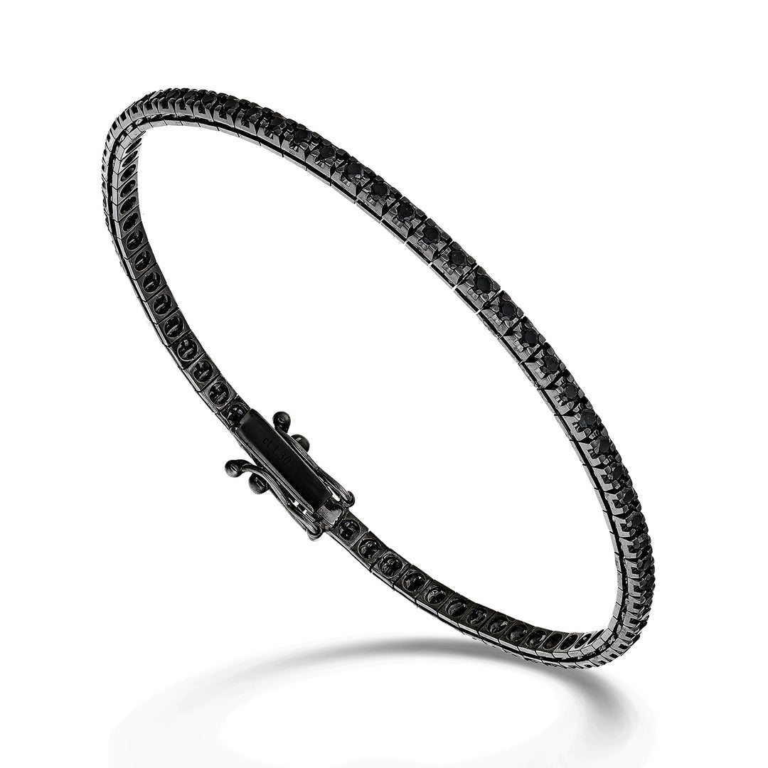Bracelet tennis World Diamond Group d. pyramide noire ct5,67 19cm BTQ069BK450-190-24100110055